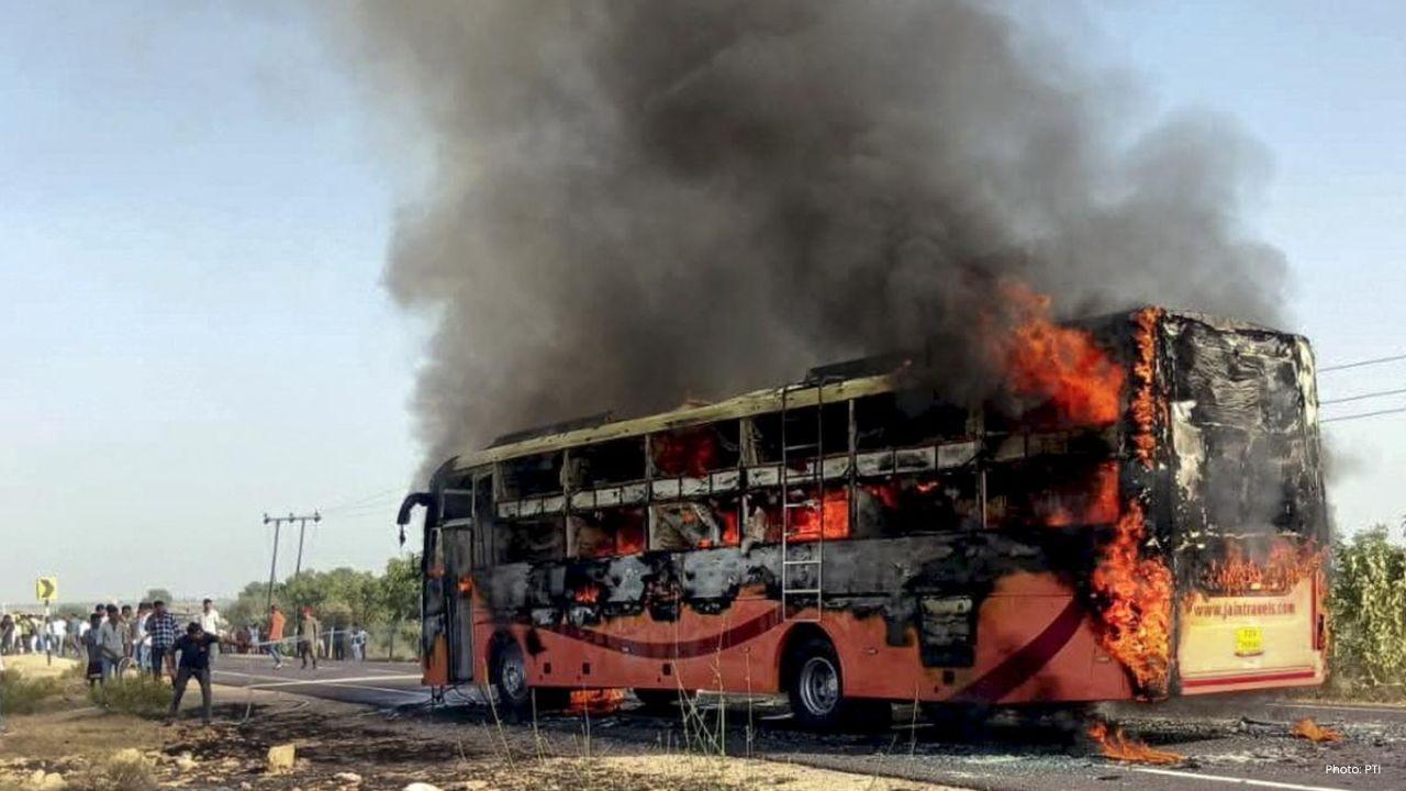 Rajasthan Sleeper Bus Fire Claims 21 Lives, Four Critical