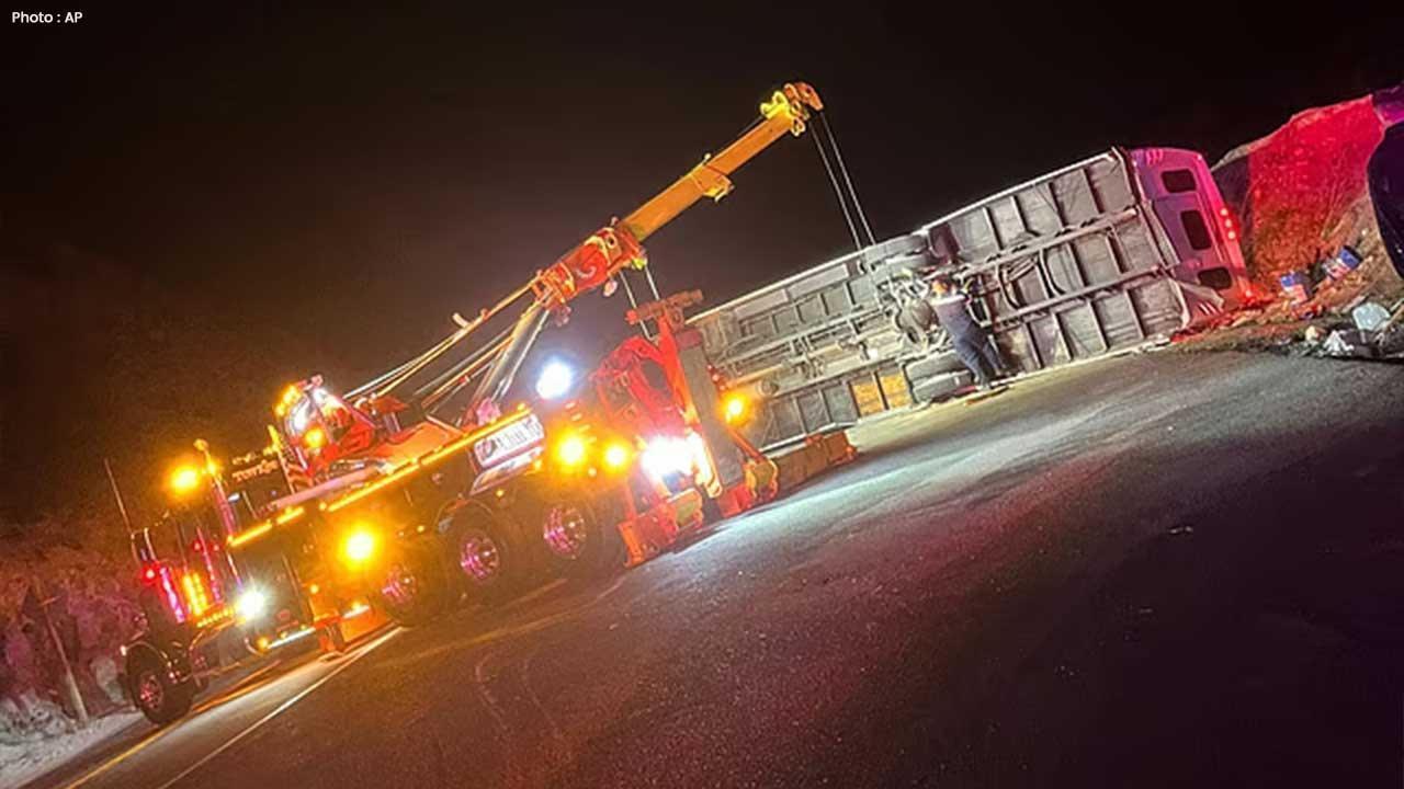 Bus Accident on Mountain Road Near Running Springs Injures 20