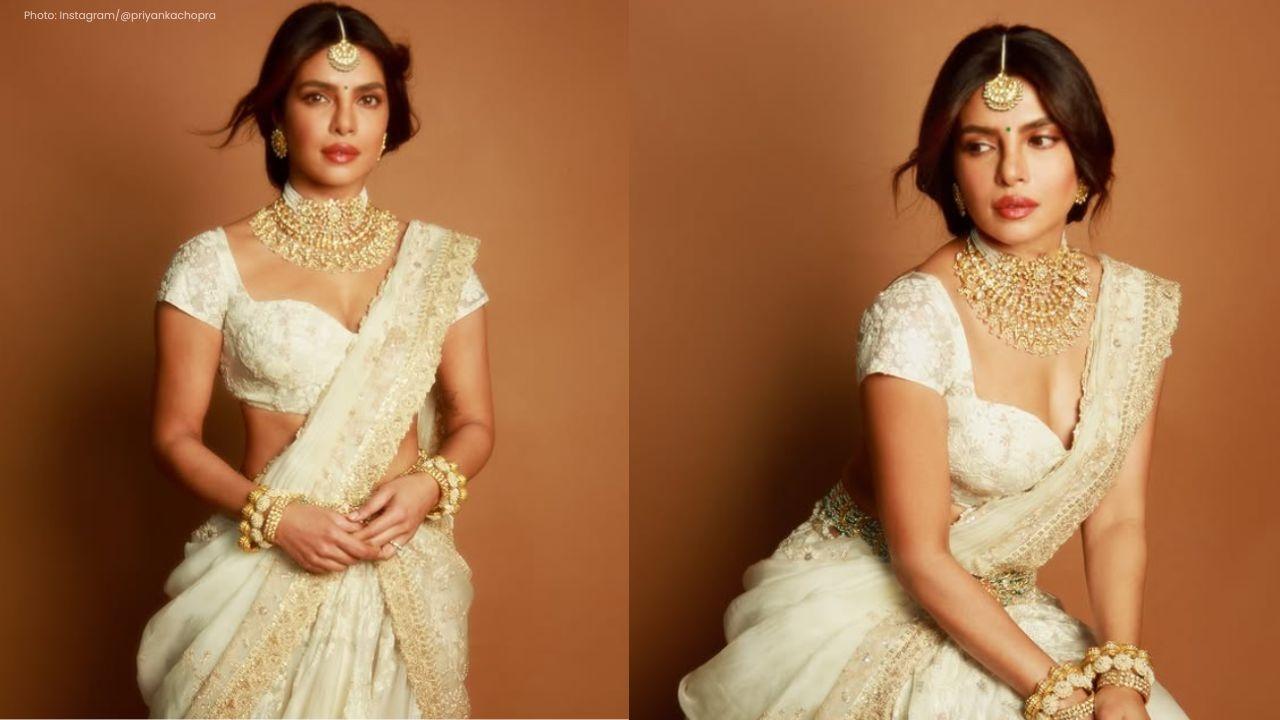 Priyanka Chopra Dazzles in White Lehenga at Varanasi Film Event
