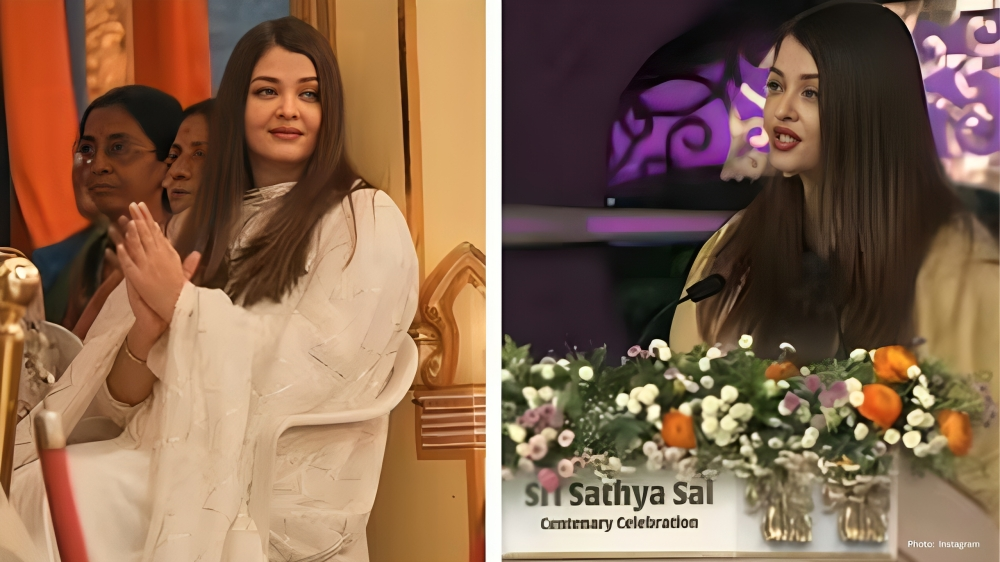 Aishwarya Rai Exudes Elegance at Sathya Sai Baba’s 100th Birth Anniversary in Andhra Pradesh