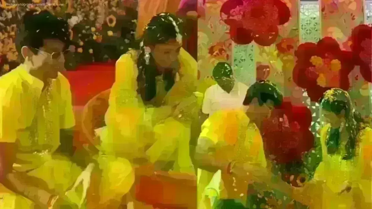 Vibrant Haldi Celebration for Palash Muchhal & Smriti Mandhana