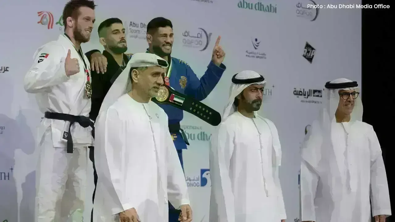 Sheikh Khalifa bin Tahnoon Celebrates at the Finale of Abu Dhabi Jiu-Jitsu Championship