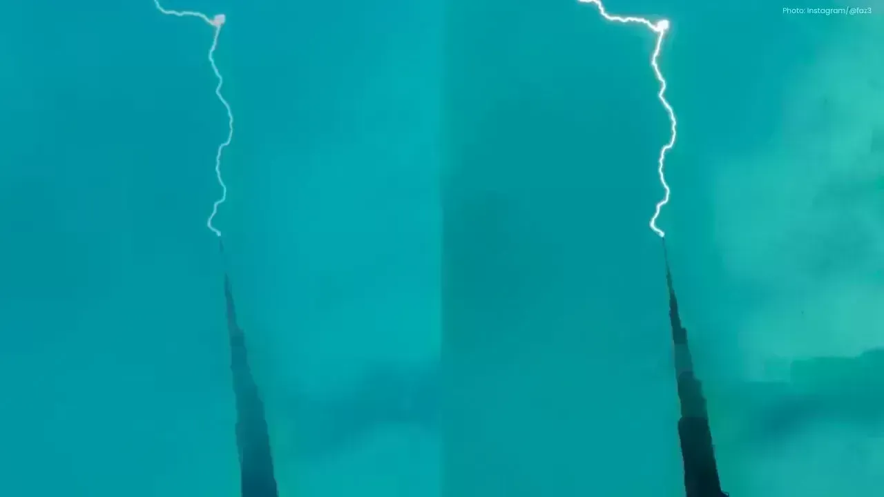 Sheikh Hamdan Captures Stunning Lightning Strike on Burj Khalifa
