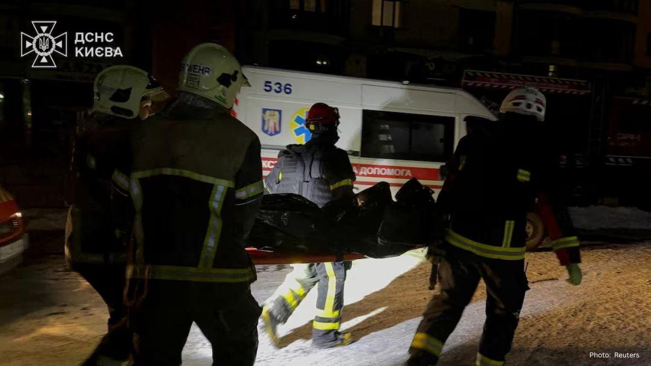 Russian Air Assaults on Kyiv Lead to Civilian Losses in First Strike of 2026