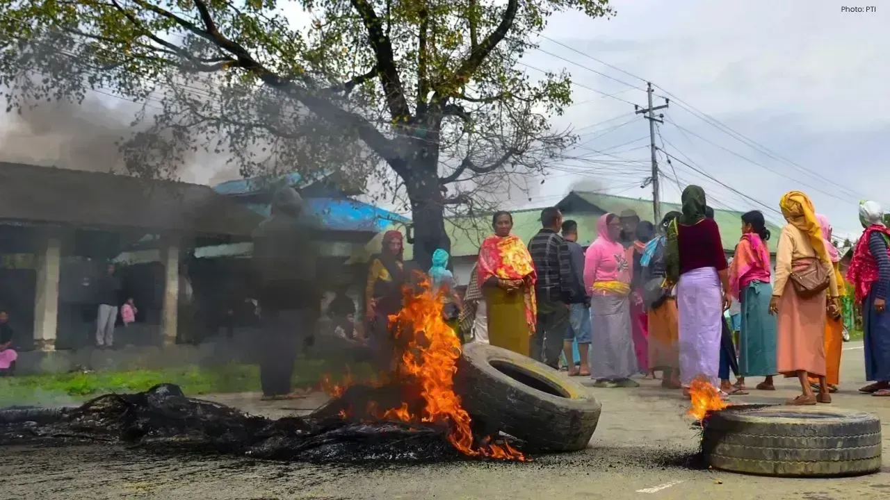 Violence Erupts in Torch Rally Amid Curfew in Imphal West