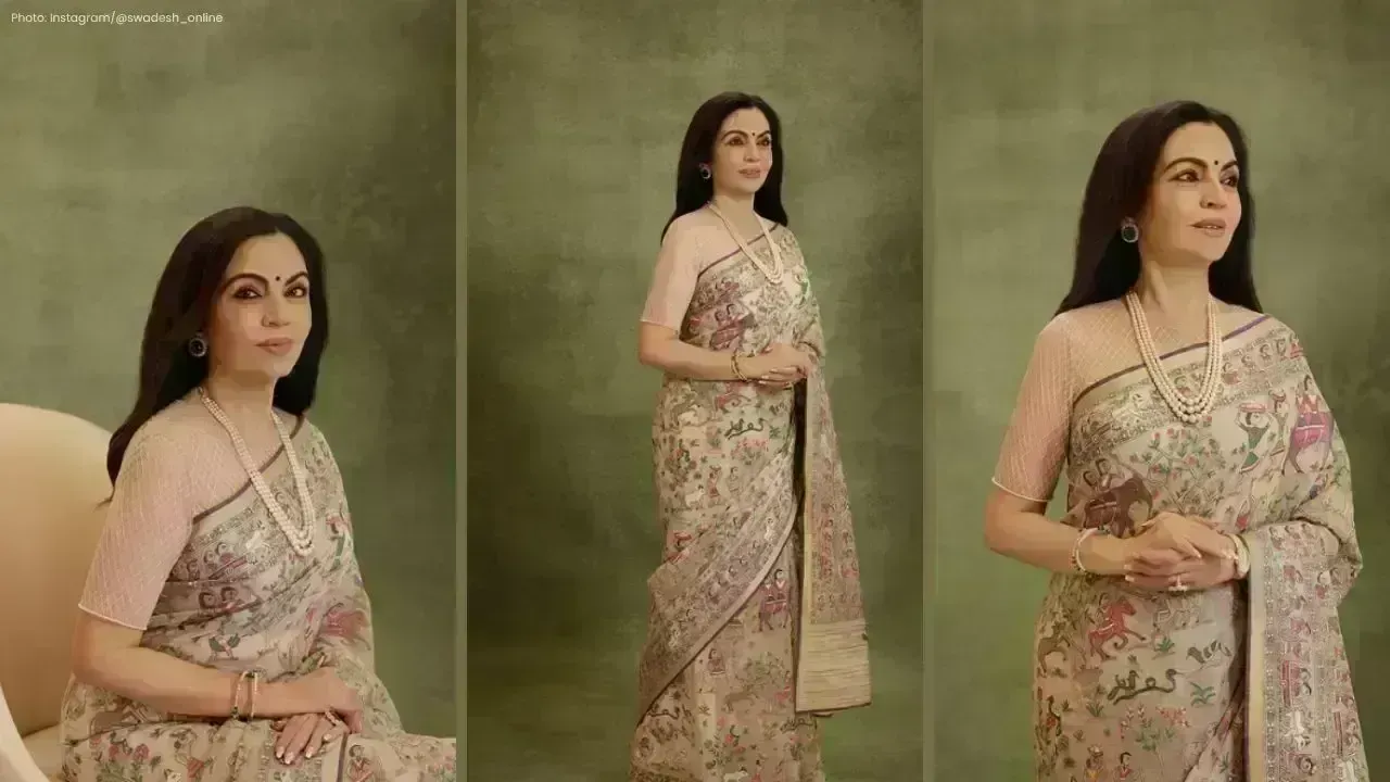 Nita Ambani Dazzles in Unique Jamdani Saree at TIME 100 Summit