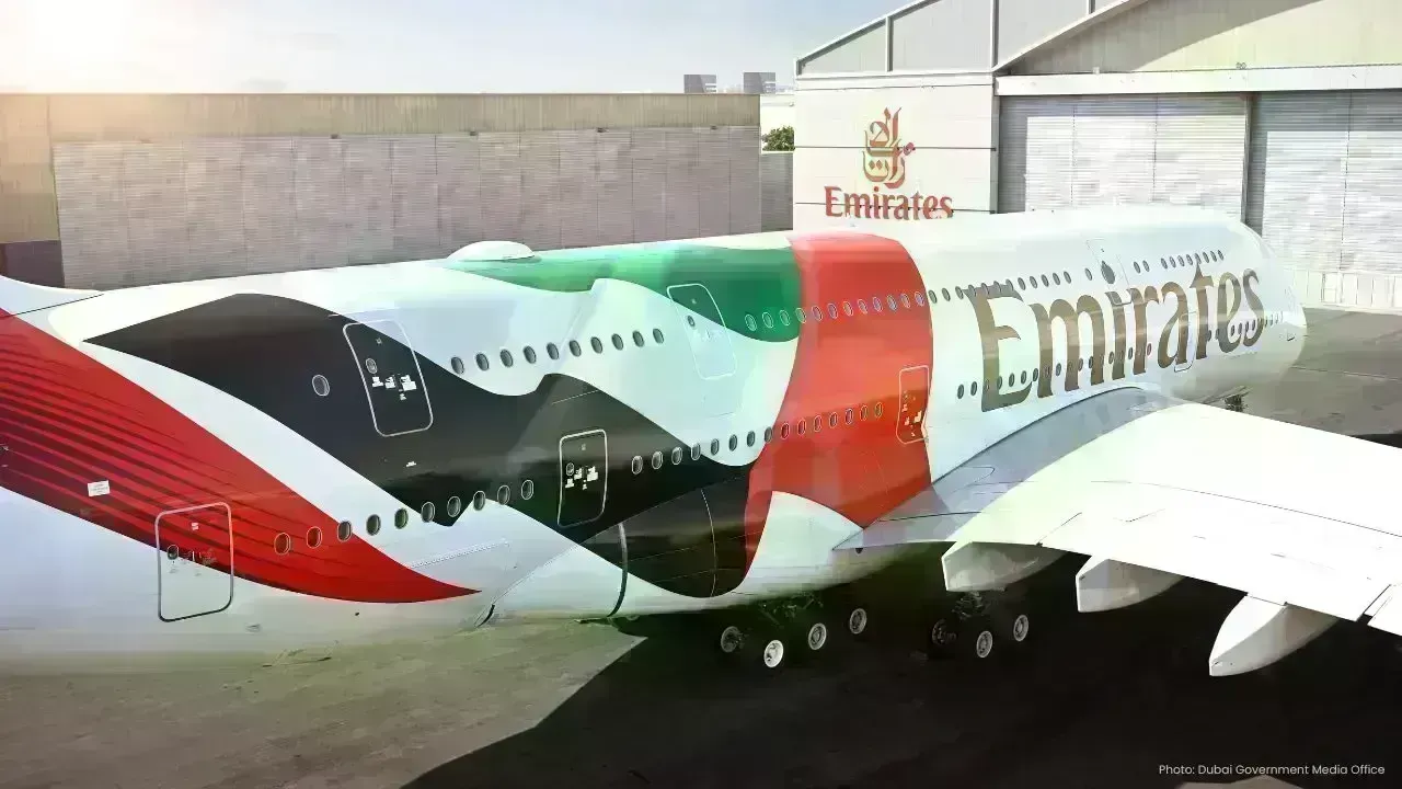 Emirates Unveils Special UAE Flag Livery on Airbus A380