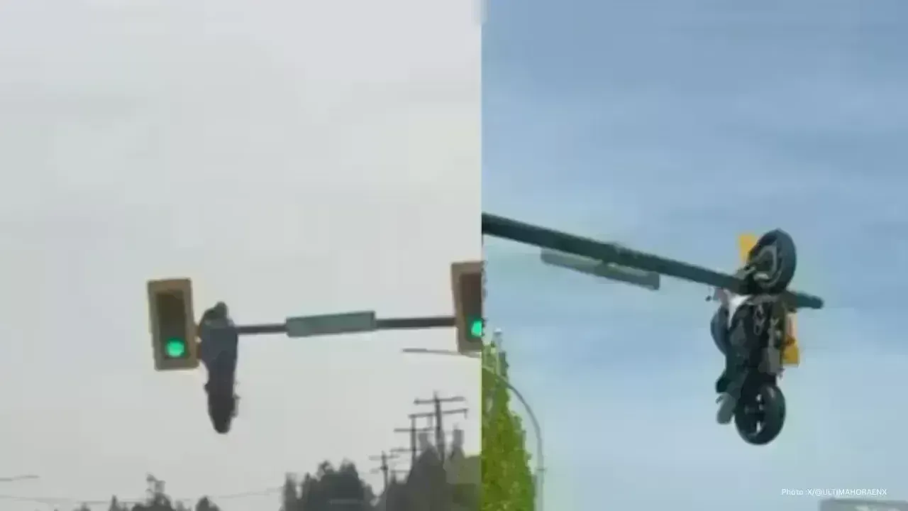 Motorcycle Collides with Traffic Light in Canada, Rider Injured