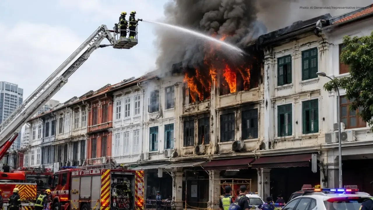 40 Evacuated After Fire Hits Serangoon Road Shophouse